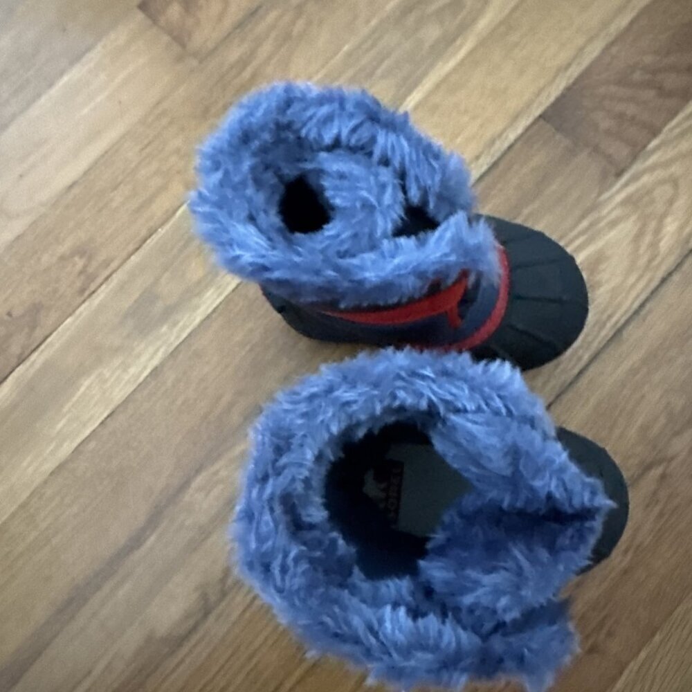 Sorel Toddler Insulated Snow Boots Black/ Blue Boys Size 6 - Picture 5 of 6
